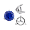 Three Prong Round Tapered Settings in Sterling Silver (3.00 mm - 9.25 mm)