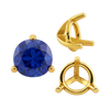 Three Prong Round Tapered Settings in 14K Gold (3.00 mm - 9.25 mm)
