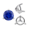 Three Prong Round Tapered Settings in Sterling Silver (3.00 mm - 9.25 mm)