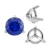 Three Prong Round Tapered Settings in Sterling Silver (3.00 mm - 9.25 mm)