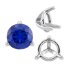 Three Prong Round Tapered Settings in Sterling Silver (3.00 mm - 9.25 mm)