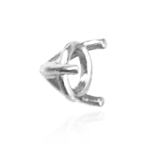 Three Prong Round Tapered Settings in Sterling Silver (3.00 mm - 9.25 mm)