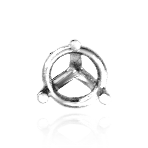 Three Prong Round Tapered Settings in Sterling Silver (3.00 mm - 9.25 mm)