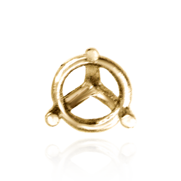 Three Prong Round Tapered Settings in 14K Gold (3.00 mm - 9.25 mm)