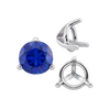 Three Prong Round Tapered Settings in Sterling Silver (3.00 mm - 9.25 mm)