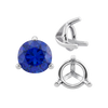 Three Prong Round Tapered Settings in Sterling Silver (3.00 mm - 9.25 mm)