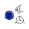 Three Prong Round Tapered Settings in Sterling Silver (3.00 mm - 9.25 mm)
