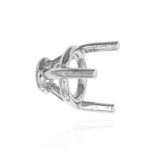 Three Prong Round Tapered Base Wire Basket Settings in Sterling Silver (4.00 mm - 9.25 mm)