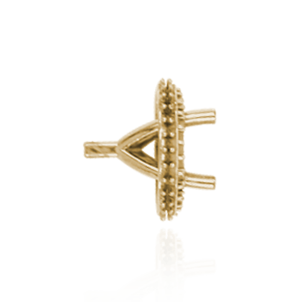 Four Prong Round Halo Settings With Peg in Sterling Silver (1.50 mm - 9.25 mm)