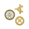 Four Prong Round Halo Settings With Peg in 14K Gold (3.50 mm - 9.25 mm)