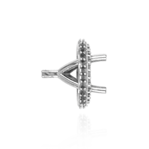 Four Prong Round Halo Settings With Peg in Sterling Silver (1.50 mm - 9.25 mm)