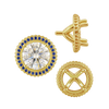 Four Prong Round Halo Settings With Peg in 14K Gold (3.50 mm - 9.25 mm)