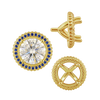 Four Prong Round Halo Settings With Peg in 14K Gold (3.50 mm - 9.25 mm)