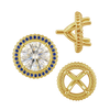 Four Prong Round Halo Settings With Peg in 14K Gold (3.50 mm - 9.25 mm)