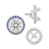 Four Prong Round Halo Settings With Peg in Sterling Silver (1.50 mm - 9.25 mm)