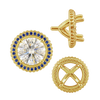 Four Prong Round Halo Settings With Peg in 14K Gold (3.50 mm - 9.25 mm)