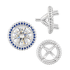 Four Prong Round Halo Settings With Peg in Sterling Silver (1.50 mm - 9.25 mm)