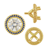 Four Prong Round Halo Settings With Peg in 14K Gold (3.50 mm - 9.25 mm)