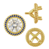 Four Prong Round Halo Settings With Peg in 14K Gold (3.50 mm - 9.25 mm)