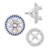 Four Prong Round Halo Settings With Peg in Sterling Silver (1.50 mm - 9.25 mm)