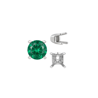 Four Prong Round V-Side Settings in Sterling Silver (4.00 mm - 9.25 mm)