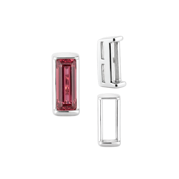 Straight Baguette Settings With Airline in Sterling Silver (1.75 x 1.50 mm - 8.75 x 3.75 mm)