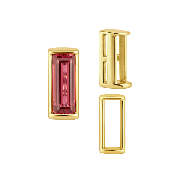 Straight Baguette Settings With Airline in 14K Gold (1.75 x 1.50 mm - 8.00 x 3.75 mm)