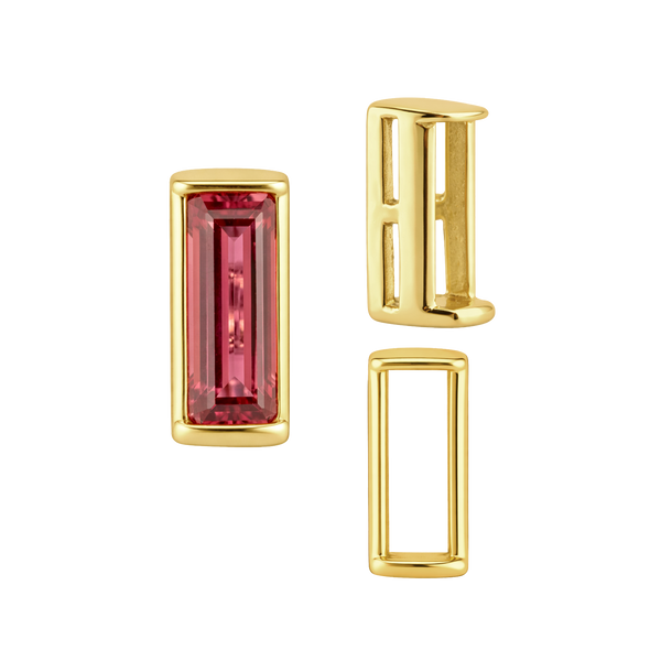 Straight Baguette Settings With Airline in 14K Gold (1.75 x 1.50 mm - 8.00 x 3.75 mm)