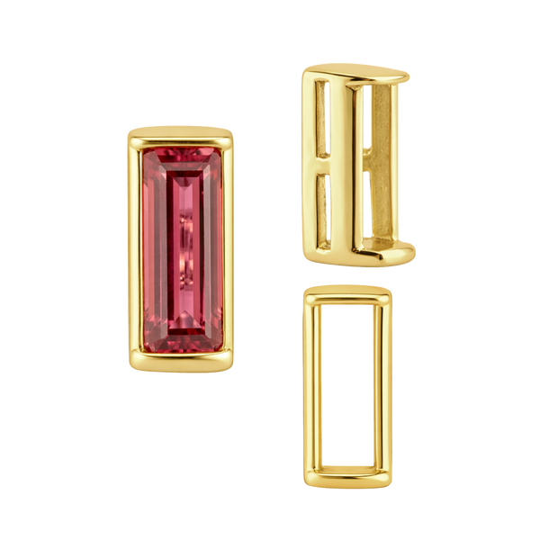 Straight Baguette Settings With Airline in 14K Gold (1.75 x 1.50 mm - 8.00 x 3.75 mm)