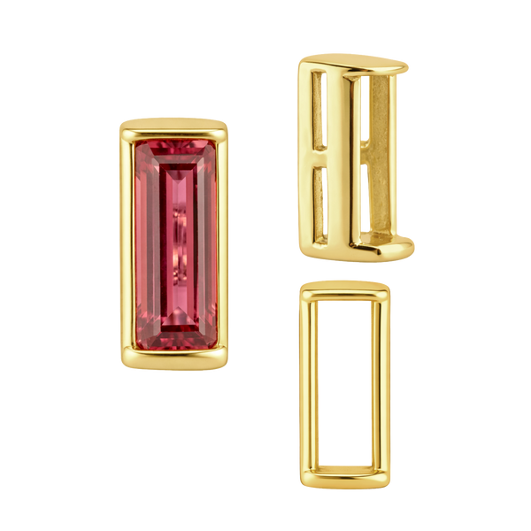 Straight Baguette Settings With Airline in 14K Gold (1.75 x 1.50 mm - 8.00 x 3.75 mm)