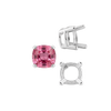 Four Prong Cushion Heavy Basket Settings in Sterling Silver (4.00 x 4.00 mm - 10.00 x 10.00 mm)