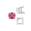 Four Prong Cushion Heavy Basket Settings in Sterling Silver (4.00 x 4.00 mm - 10.00 x 10.00 mm)