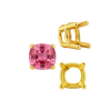 Four Prong Cushion Heavy Basket Settings in 14K Gold (4.00 x 4.00 mm - 10.00 x 10.00 mm)