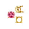 Four Prong Cushion Heavy Basket Settings in 14K Gold (4.00 x 4.00 mm - 10.00 x 10.00 mm)