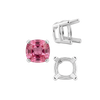 Four Prong Cushion Heavy Basket Settings in Sterling Silver (4.00 x 4.00 mm - 10.00 x 10.00 mm)