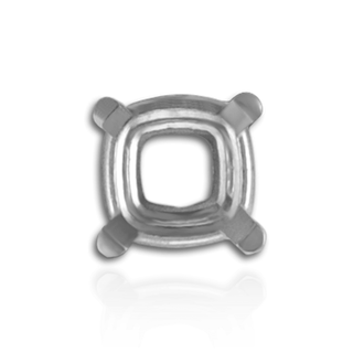 Four Prong Cushion Heavy Basket Settings in Sterling Silver (4.00 x 4.00 mm - 10.00 x 10.00 mm)