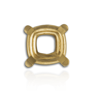 Four Prong Cushion Heavy Basket Settings in 14K Gold (4.00 x 4.00 mm - 10.00 x 10.00 mm)