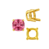 Four Prong Cushion Heavy Basket Settings in 14K Gold (4.00 x 4.00 mm - 10.00 x 10.00 mm)