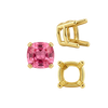 Four Prong Cushion Heavy Basket Settings in 14K Gold (4.00 x 4.00 mm - 10.00 x 10.00 mm)