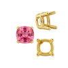 Four Prong Cushion Heavy Basket Settings in 14K Gold (4.00 x 4.00 mm - 10.00 x 10.00 mm)