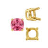 Four Prong Cushion Heavy Basket Settings in 14K Gold (4.00 x 4.00 mm - 10.00 x 10.00 mm)