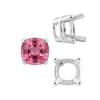 Four Prong Cushion Heavy Basket Settings in Sterling Silver (4.00 x 4.00 mm - 10.00 x 10.00 mm)