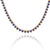 Tennis Necklace with Sapphire Stones (September Birthstones) in 14K Gold (1.75 mm - 4.0 mm)