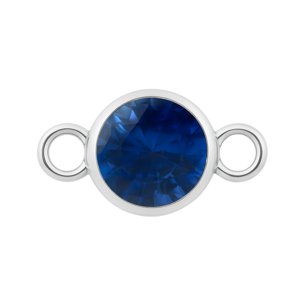 Diamond or Gemstone Bezel Bracelet/Necklace Charm in 14K White Gold