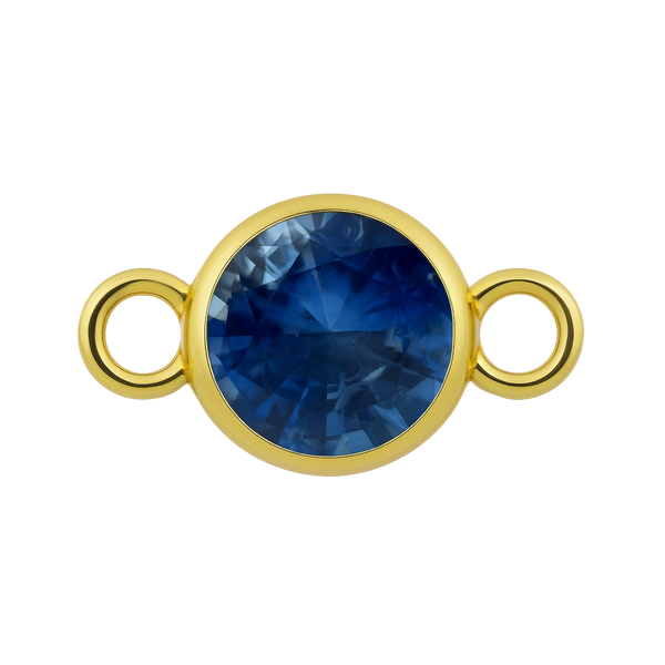 Diamond or Gemstone Bezel Bracelet/Necklace Charm in 14K Yellow Gold