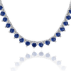 Tennis Necklace with Sapphire Stones (September Birthstones) in 14K Gold (1.75 mm - 4.0 mm)
