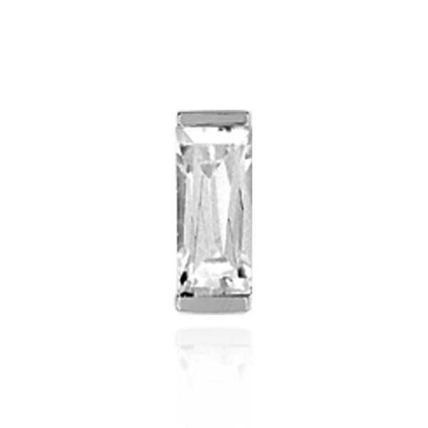 Straight Baguette Single Base Settings in Sterling Silver (1.75 x 1.00 mm - 8.75 x 3.75 mm)
