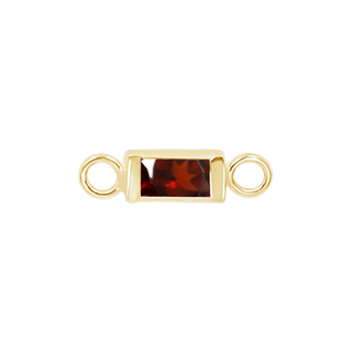 Diamond or Gemstone Baguette Bezel Bracelet/Necklace Charm in 14K Yellow Gold