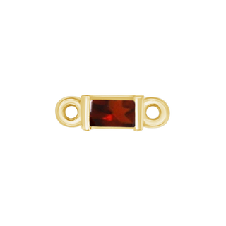 Diamond or Gemstone Baguette Bezel Bracelet/Necklace Charm in 14K Yellow Gold