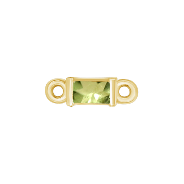 Diamond or Gemstone Baguette Bezel Bracelet/Necklace Charm in 14K Yellow Gold